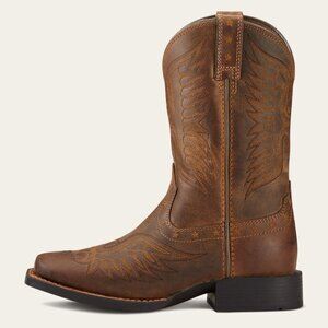 Ariat Brown Leather Kids Cowboy Boots